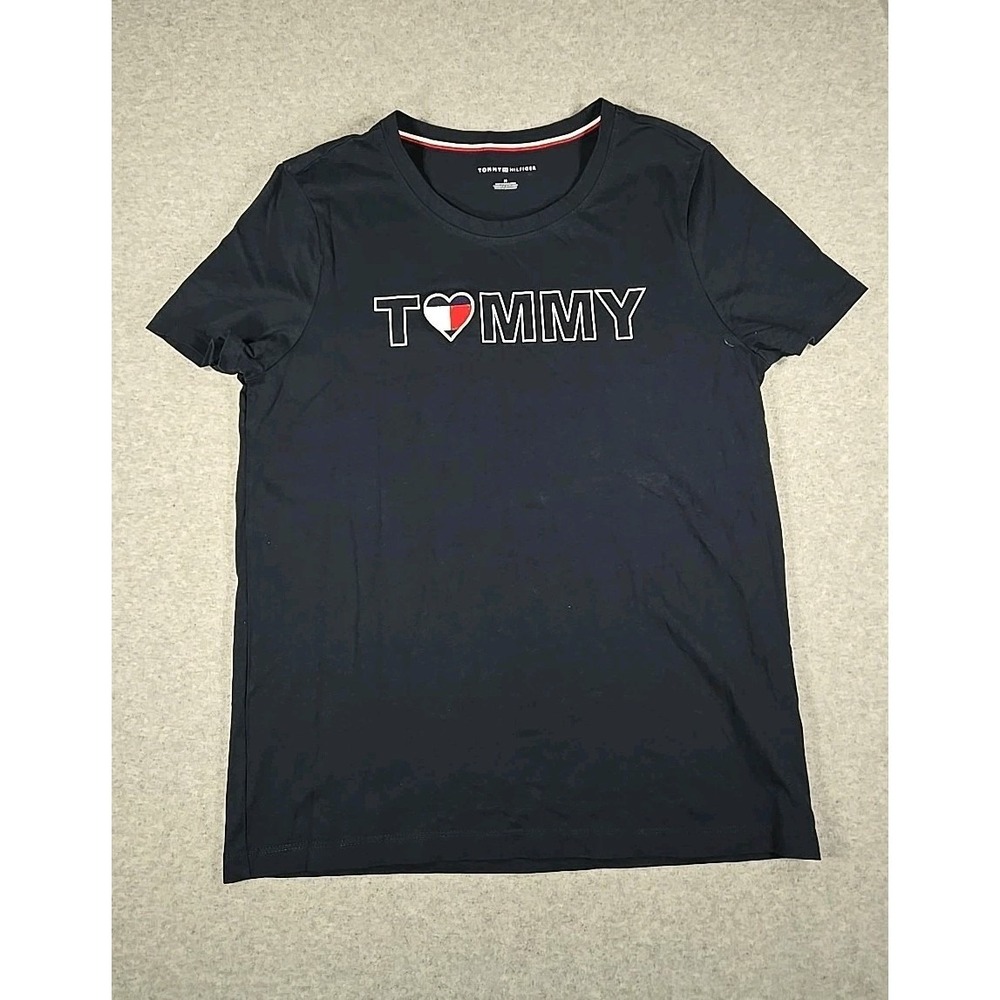 Tommy Hilfiger T-Shirt Womens Size Medium Blue‎ Crew Neck  Short Sleeve